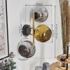 Ripoll Kogellampje, Wandlamp Goud, Zwart, 3-lichts