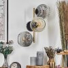 Ripoll Kogellampje, Wandlamp Goud, Zwart, 3-lichts