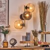 Ripoll Kogellampje, Wandlamp Goud, Zwart, 3-lichts