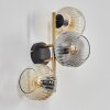 Ripoll Kogellampje, Wandlamp Goud, Zwart, 3-lichts