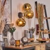 Ripoll Kogellampje, Wandlamp Goud, Zwart, 3-lichts