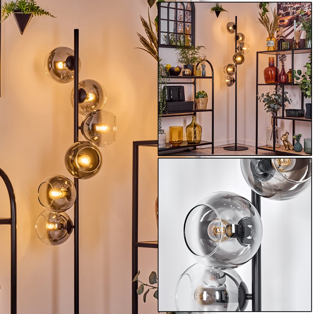 Koyoto Staande lamp Duidelijk, Rookkleurig, 6-lichts main product photo