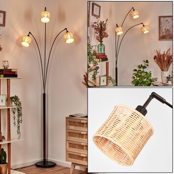 Cavaca Staande lamp Chroom, Zwart, 3-lichts