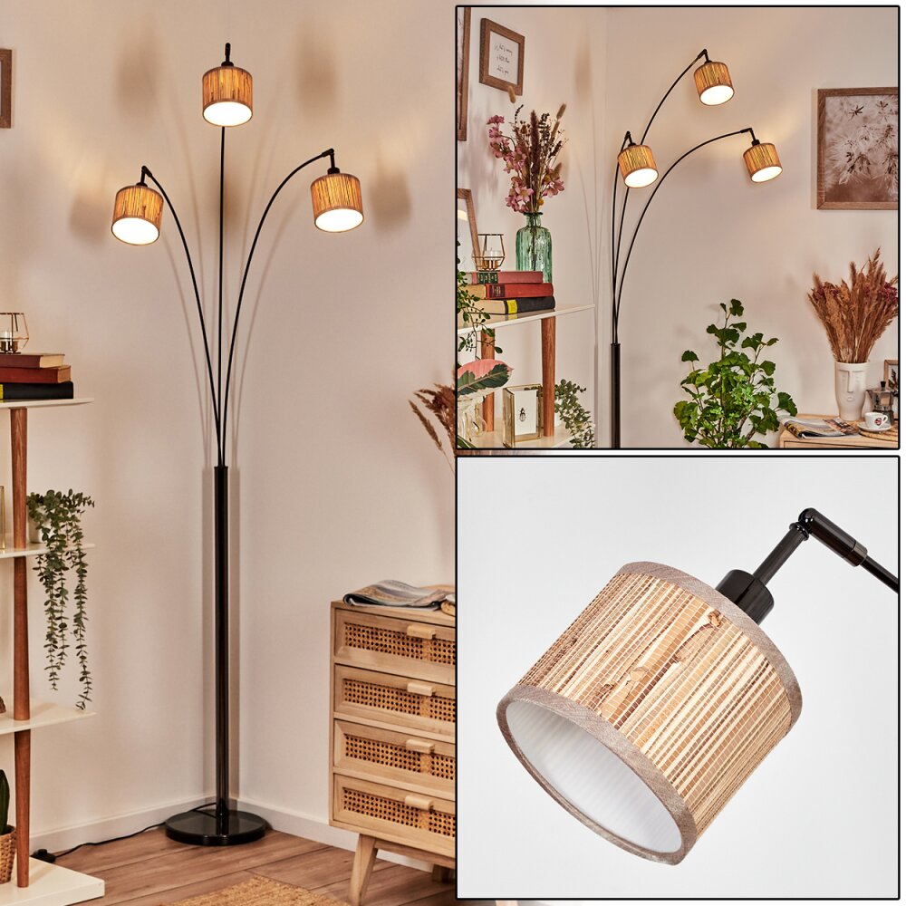 Bongal Staande lamp Chroom, Zwart, 3-lichts main product photo