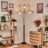 Bongal Staande lamp Chroom, Zwart, 3-lichts