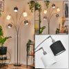 Bassagoda Staande lamp Nikkel mat, Zwart, 5-lichts