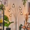 Yaak Staande lamp Nikkel mat, Zwart, 5-lichts