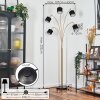 Bassagoda Staande lamp Messing, Zwart, 5-lichts
