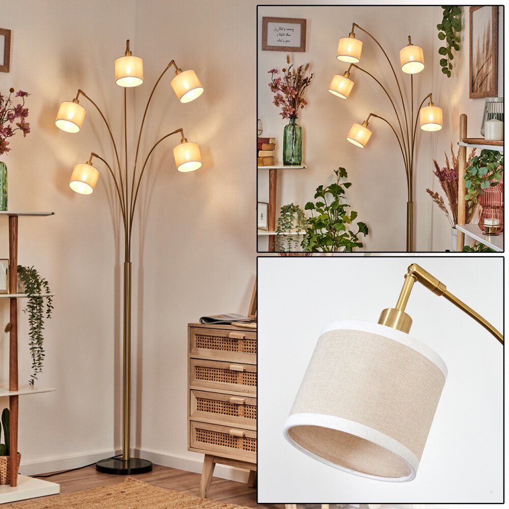 Bassagoda Staande lamp Messing, Zwart, 5-lichts main product photo