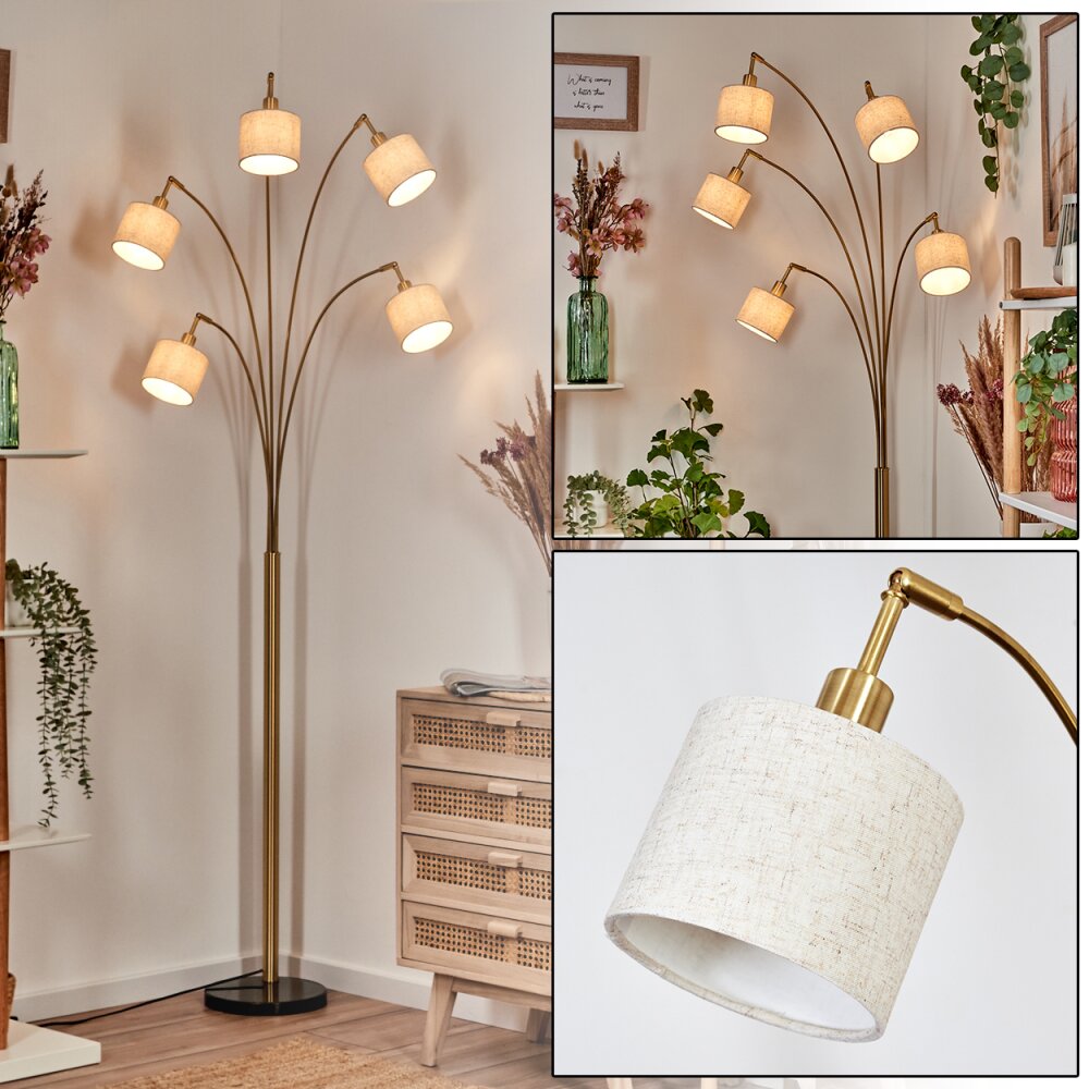 Bassagoda Staande lamp Messing, Zwart, 5-lichts main product photo