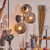 Ripoll Kogellampje, Wandlamp Goud, Zwart, 3-lichts