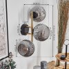 Ripoll Kogellampje, Wandlamp Goud, Zwart, 3-lichts
