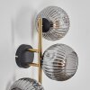 Ripoll Kogellampje, Wandlamp Goud, Zwart, 3-lichts