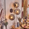 Ripoll Kogellampje, Wandlamp Goud, Zwart, 3-lichts