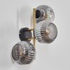 Ripoll Kogellampje, Wandlamp Goud, Zwart, 3-lichts