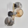 Ripoll Kogellampje, Wandlamp Goud, Zwart, 3-lichts