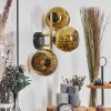 Ripoll Kogellampje, Wandlamp Goud, Zwart, 3-lichts
