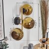 Ripoll Kogellampje, Wandlamp Goud, Zwart, 3-lichts