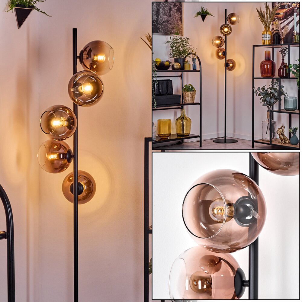 Koyoto Staande lamp 31 cm Duidelijk, Koperkleurig, 5-lichts main product photo