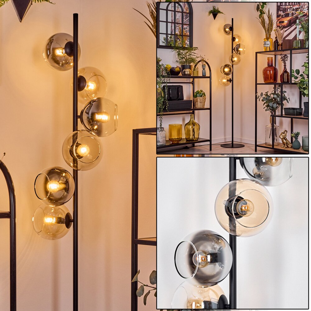 Koyoto Staande lamp Amber, Duidelijk, Rookkleurig, 6-lichts main product photo