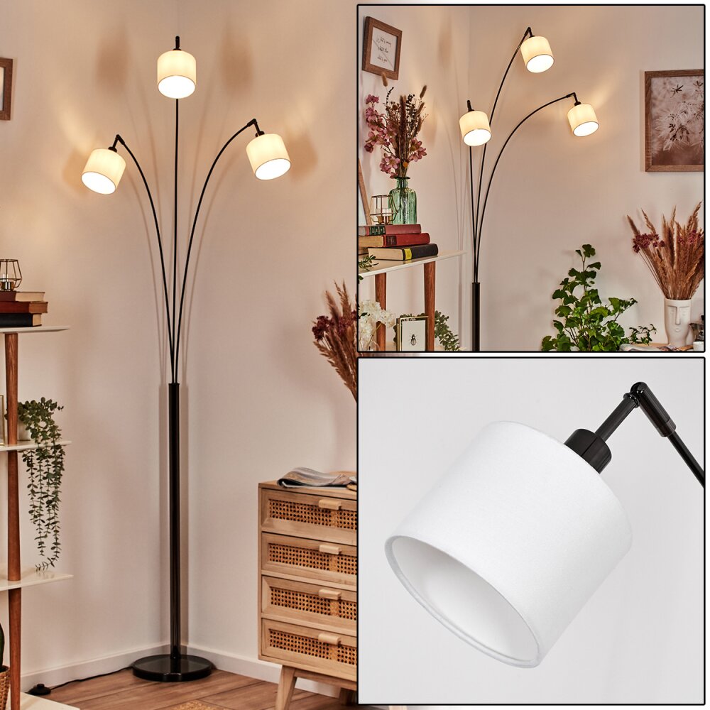 Bassagoda Staande lamp Chroom, Zwart, 3-lichts main product photo