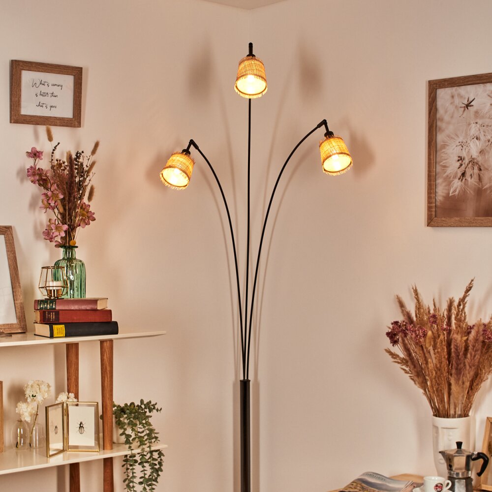 Lindberg Staande lamp Chroom, Zwart, 3-lichts