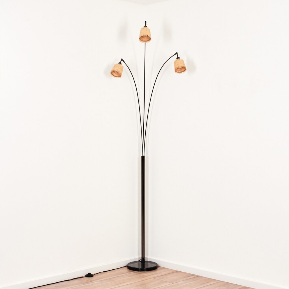 Lindberg Staande lamp Chroom, Zwart, 3-lichts