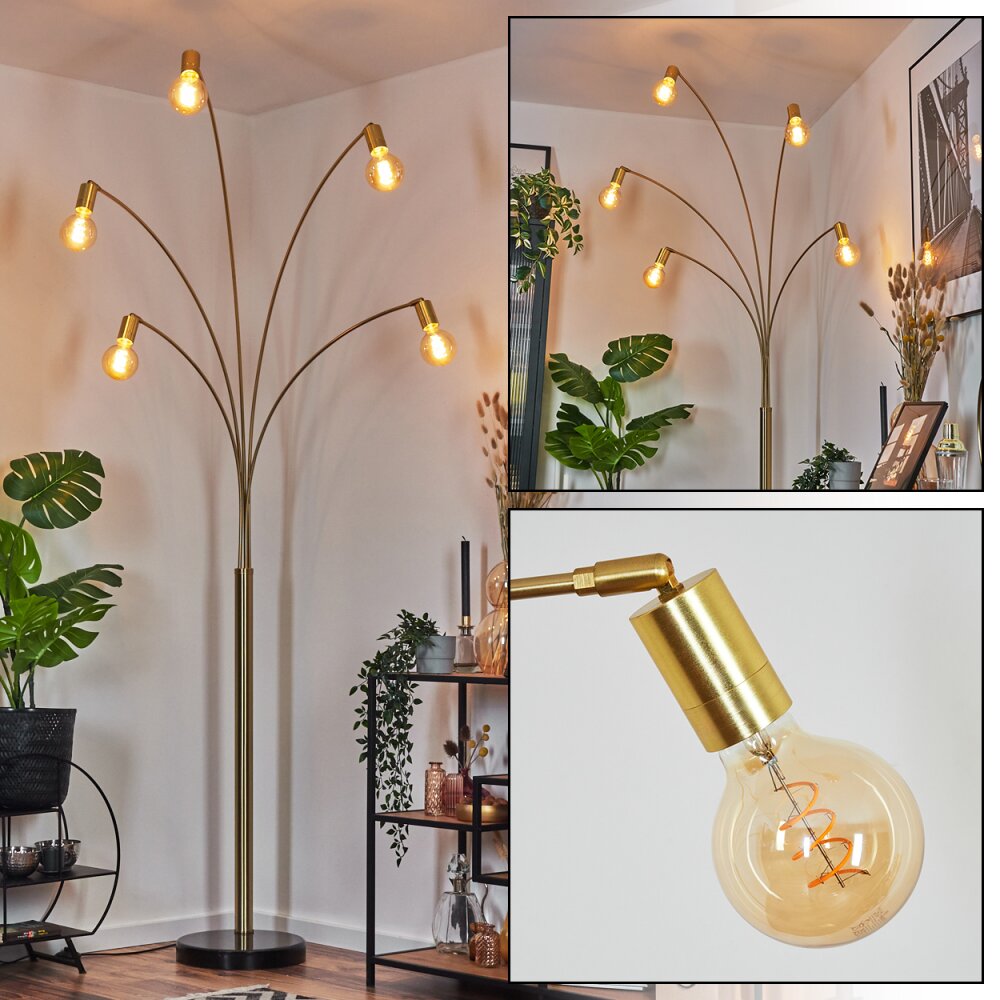 Codecreo Staande lamp Messing, Zwart, 5-lichts main product photo