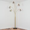 Yaak Staande lamp Messing, Zwart, 5-lichts