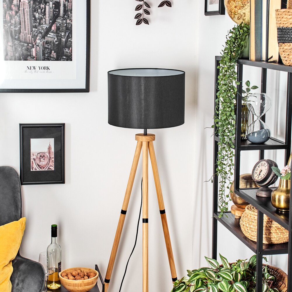 Soungou Staande lamp Natuurlijke kleuren, Zwart, 1-licht