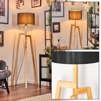 Soungou Staande lamp Natuurlijke kleuren, Zwart, 1-licht