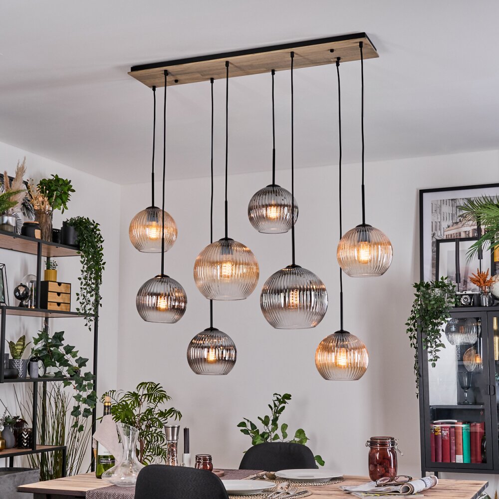 Koyoto Hanglamp, Kogellampje, Hanglamp Natuurlijke kleuren, Zwart, 8-lichts main product photo