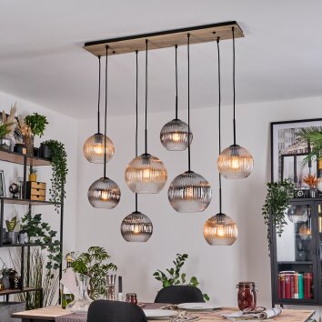 Koyoto Hanglamp, Kogellampje, Hanglamp Natuurlijke kleuren, Zwart, 8-lichts Koyoto Hanglamp, Kogellampje, Hanglamp Natuurlijke kleuren, Zwart, 8-lichts