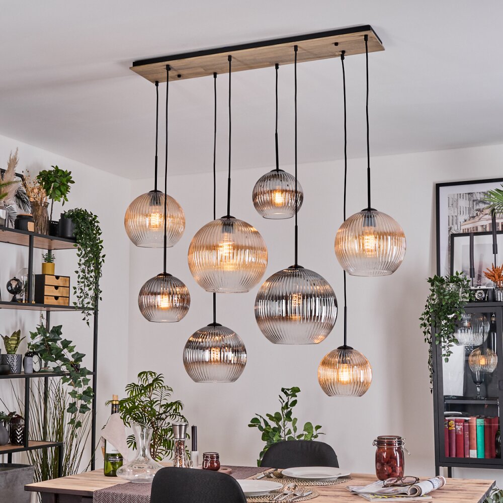 Koyoto Hanglamp, Kogellampje, Hanglamp Natuurlijke kleuren, Zwart, 8-lichts main product photo