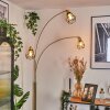 Yaak Staande lamp Messing, Zwart, 3-lichts