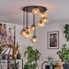 Koyoto Plafondlamp, Kogellampje 57 cm Amber, Duidelijk, Rookkleurig, 9-lichts