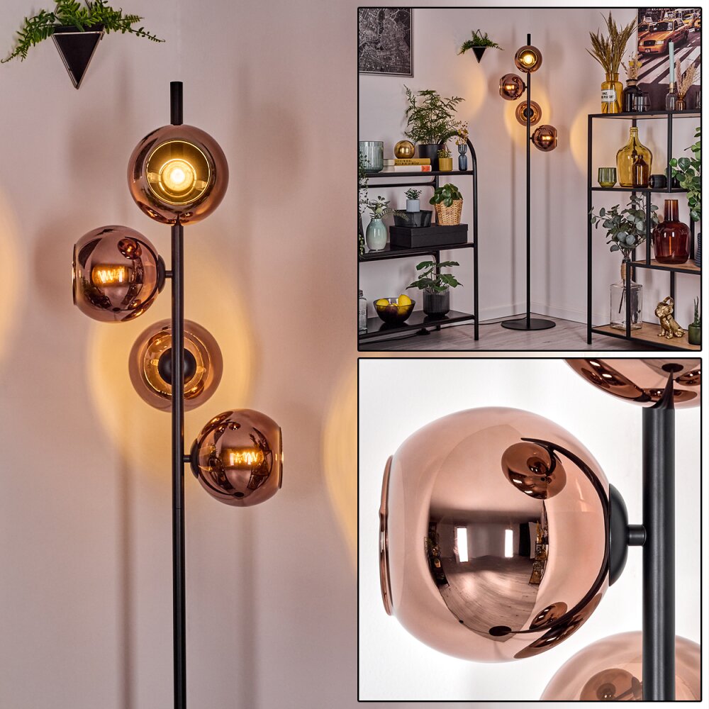 Koyoto Staande lamp Koperkleurig, 4-lichts main product photo
