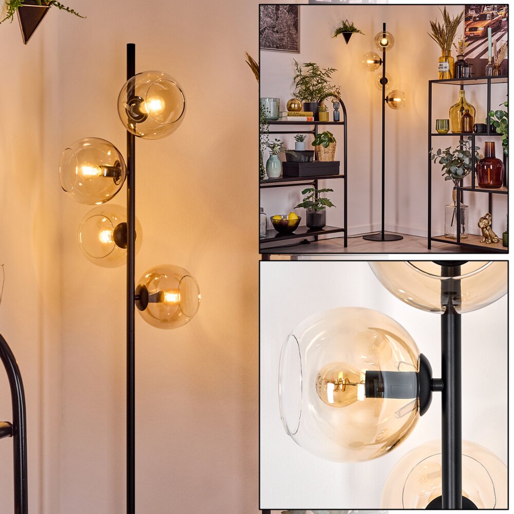 Koyoto Staande lamp Amber, Duidelijk, 4-lichts main product photo