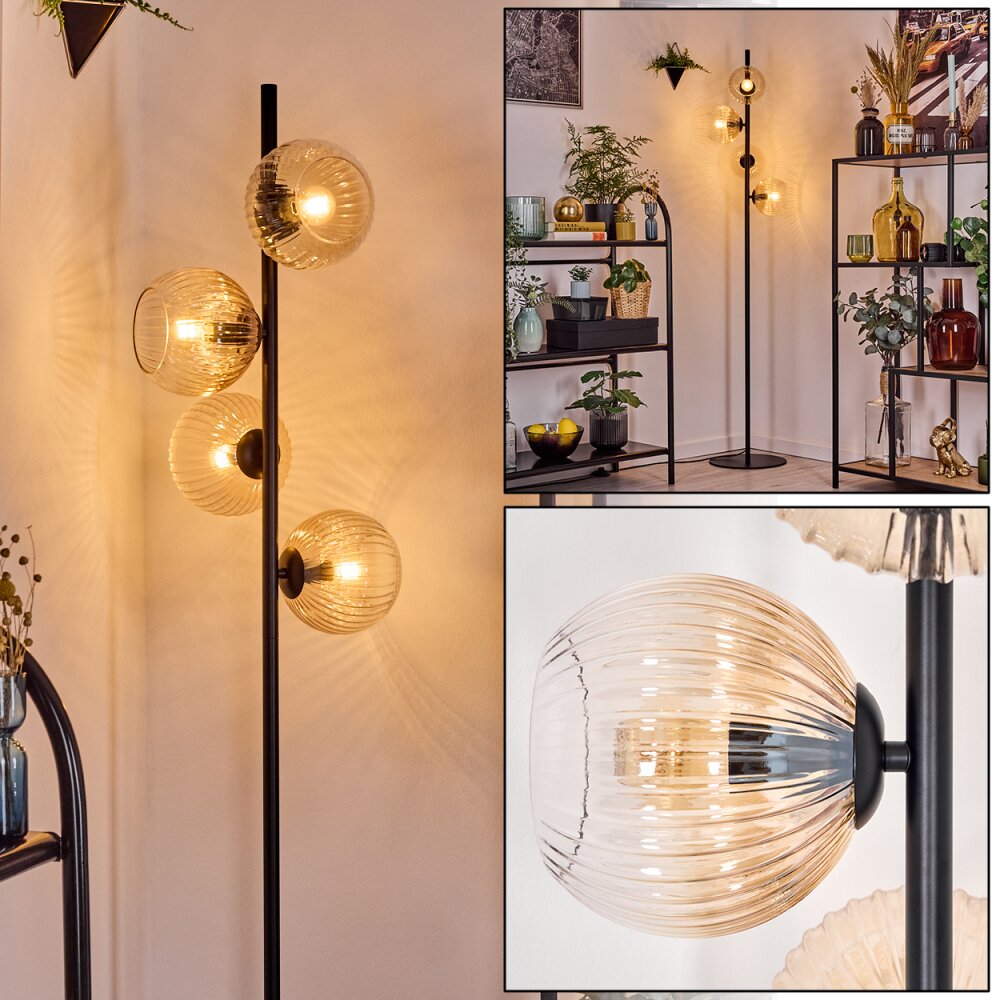 Koyoto Staande lamp Amber, Duidelijk, 4-lichts main product photo