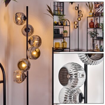 Ripoll Staande lamp Chroom, Rookkleurig, 6-lichts
