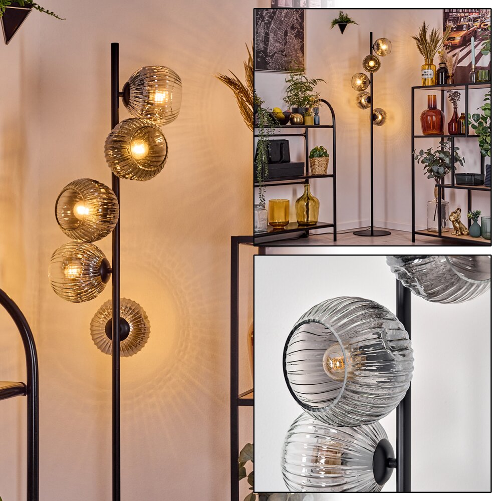 Ripoll Staande lamp Duidelijk, Rookkleurig, 5-lichts main product photo