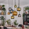 Koyoto Hanglamp, Kogellampje, Hanglamp Natuurlijke kleuren, Zwart, 8-lichts