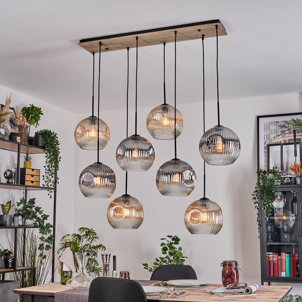 Koyoto Hanglamp, Kogellampje, Hanglamp Natuurlijke kleuren, Zwart, 8-lichts main product photo