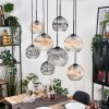Koyoto Hanglamp, Kogellampje, Hanglamp Natuurlijke kleuren, Zwart, 8-lichts