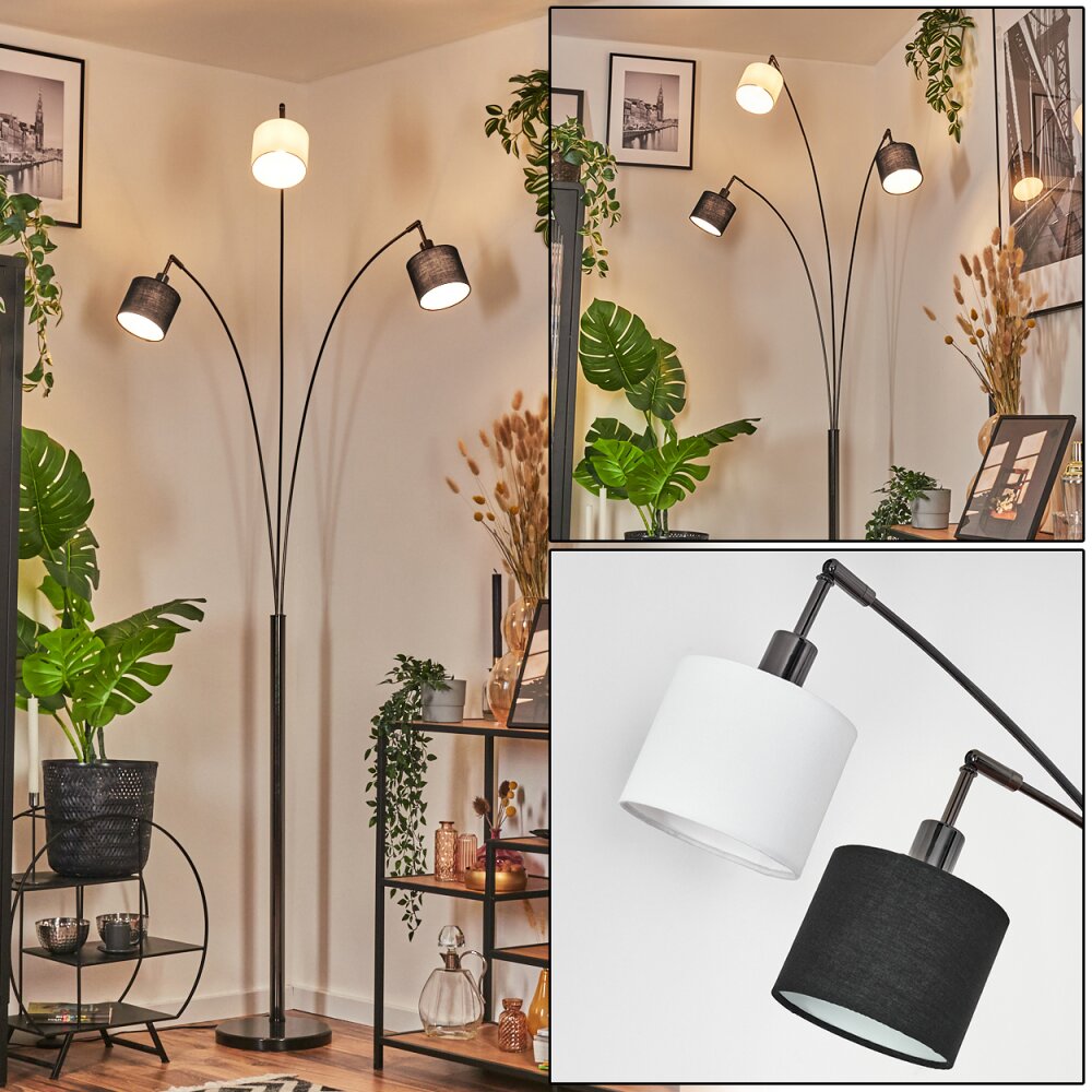 Bassagoda Staande lamp Chroom, Zwart, 3-lichts main product photo