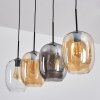 Apedo Hanglamp, Hanglamp Amber, Duidelijk, Rookkleurig, 4-lichts