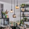 Ripoll Hanglamp, Kogellampje, Hanglamp Amber, Duidelijk, Rookkleurig, 3-lichts