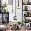Ripoll Hanglamp, Kogellampje, Hanglamp Amber, Duidelijk, Rookkleurig, 3-lichts