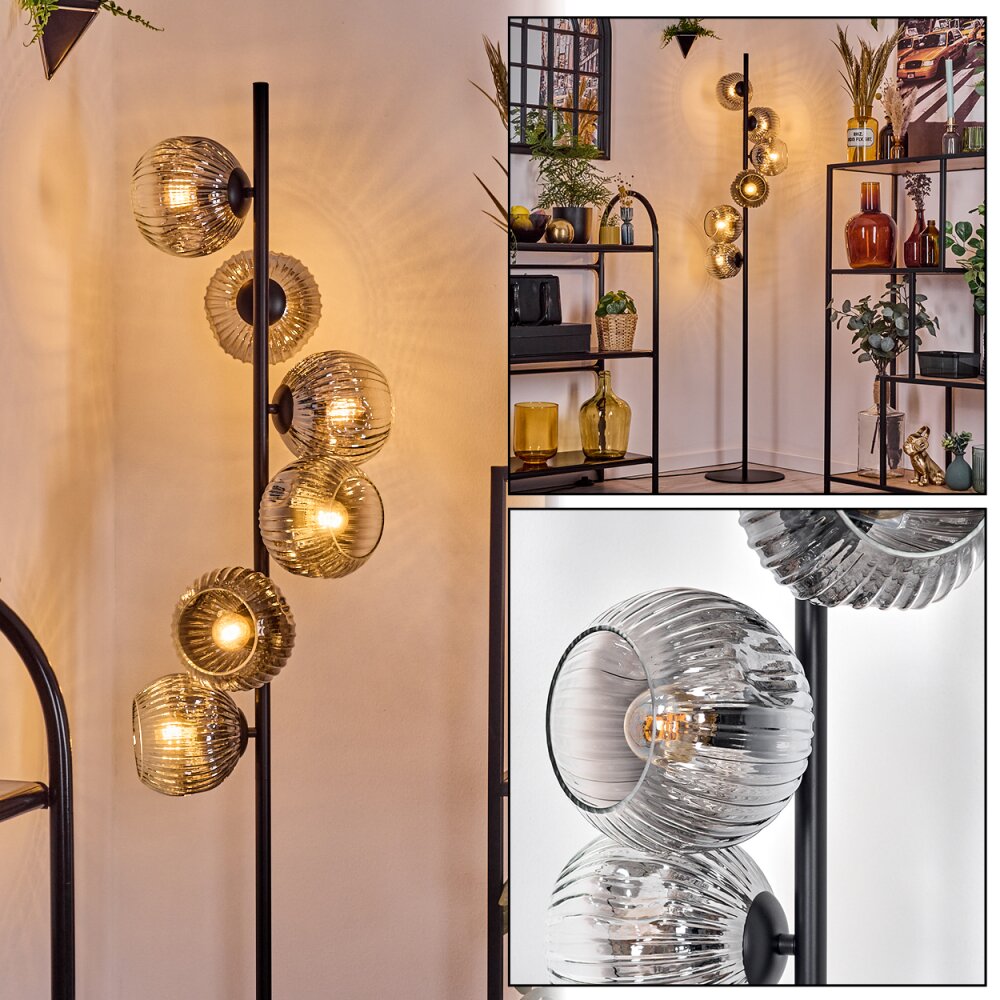 Ripoll Staande lamp Duidelijk, Rookkleurig, 6-lichts main product photo