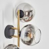 Koyoto Kogellampje, Wandlamp Goud, Zwart, 3-lichts